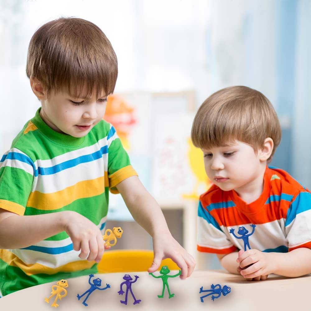 Bendable Frog Figures, Set of 12, Bendable Toys for Kids, Animal Party Favors for Boys and Girls, Stress Relief Fidget Toys for Kids, Goodie Bag Stuffers, and Pinata Fillers