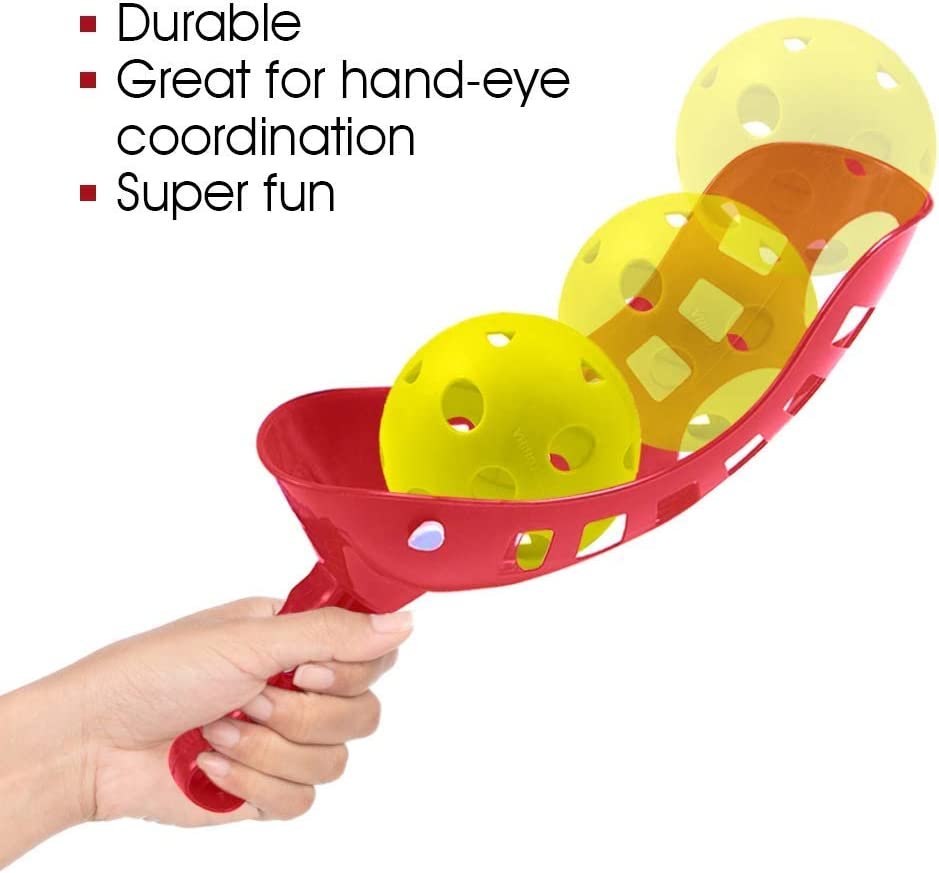 Scoop and Toss Game, Includes 2 Scoops and 2 Balls, Outdoor Lawn Game for Kids and Adults, Durable Plastic Construction - Yard, Beach, Picnic, and Camp Tossing Game for Fun Outside