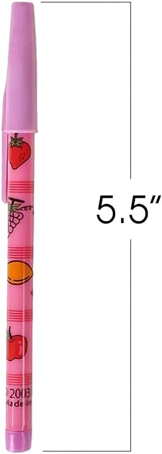 Pop a Point Fruit Pencils, Bulk Set of 50, Non-Sharpening Pencils with Fruity Prints, School Stationery Supplies, Teacher Rewards, Cute Party Favors for Kids and Adults, Assorted Colors