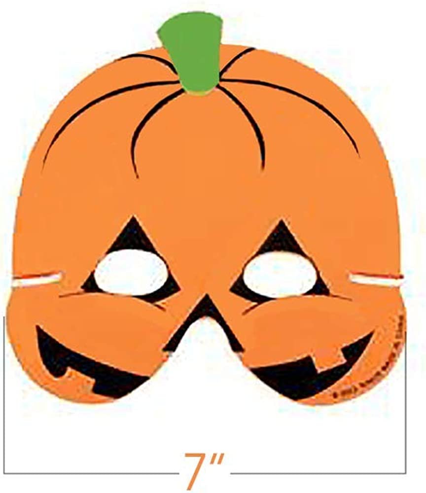 Halloween Foam Face Masks for Kids, Set of 12, Fun Halloween Costume Accessories, 6 Colorful Designs, Photo Booth Props and Halloween Party Favors, Non-Candy Trick or Treat Supplies