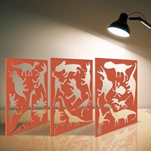 Karty Large Dinosaur Stencils for Kids Extra Thick Includes 20 Large Dinosaur Shapes with Pictures and Info About Each Dinosaur Most Durable Animal Stencils Available for Arts & Crafts
