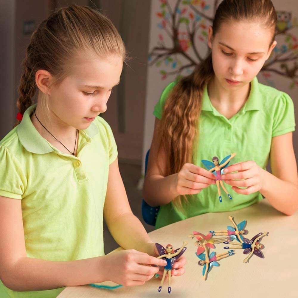 Bendable Fairy, Set of 12 Flexible Fairy Princesses, Birthday Party Favors for Boys and Girls, Stress Relief Fidget Toys for Kids and Adults, Goody Bag Stuffers, Piñata Fillers