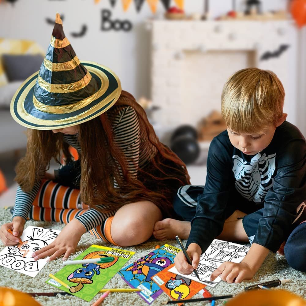 Halloween Coloring Books for Kids - Pack of 12-5"es x 7"es Mini Coloring Book - Fun Halloween Treats Prizes - Favor Bag Filler - Halloween Party Favors - Halloween Gifts For Kids