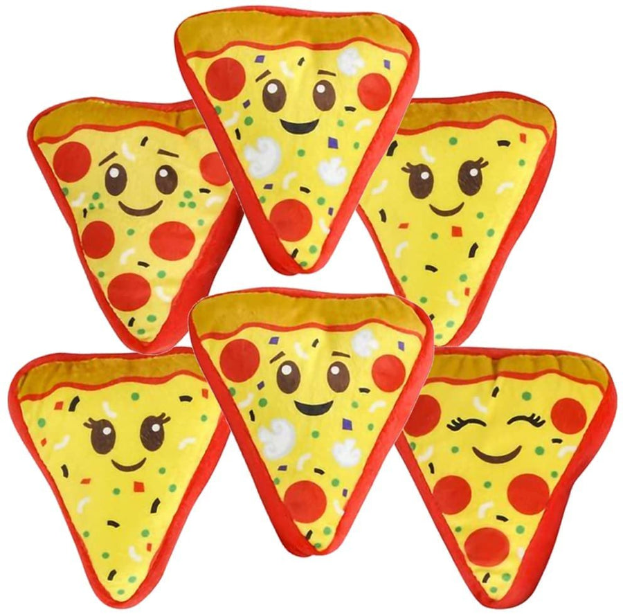 Mini Plush Pizza Toys for Kids, Set of 6, Soft and Cuddly Soft Stuffed Toys in Assorted Designs, Plush Party Favors for Kids, Cute Pizza Party Decorations, 4.5"