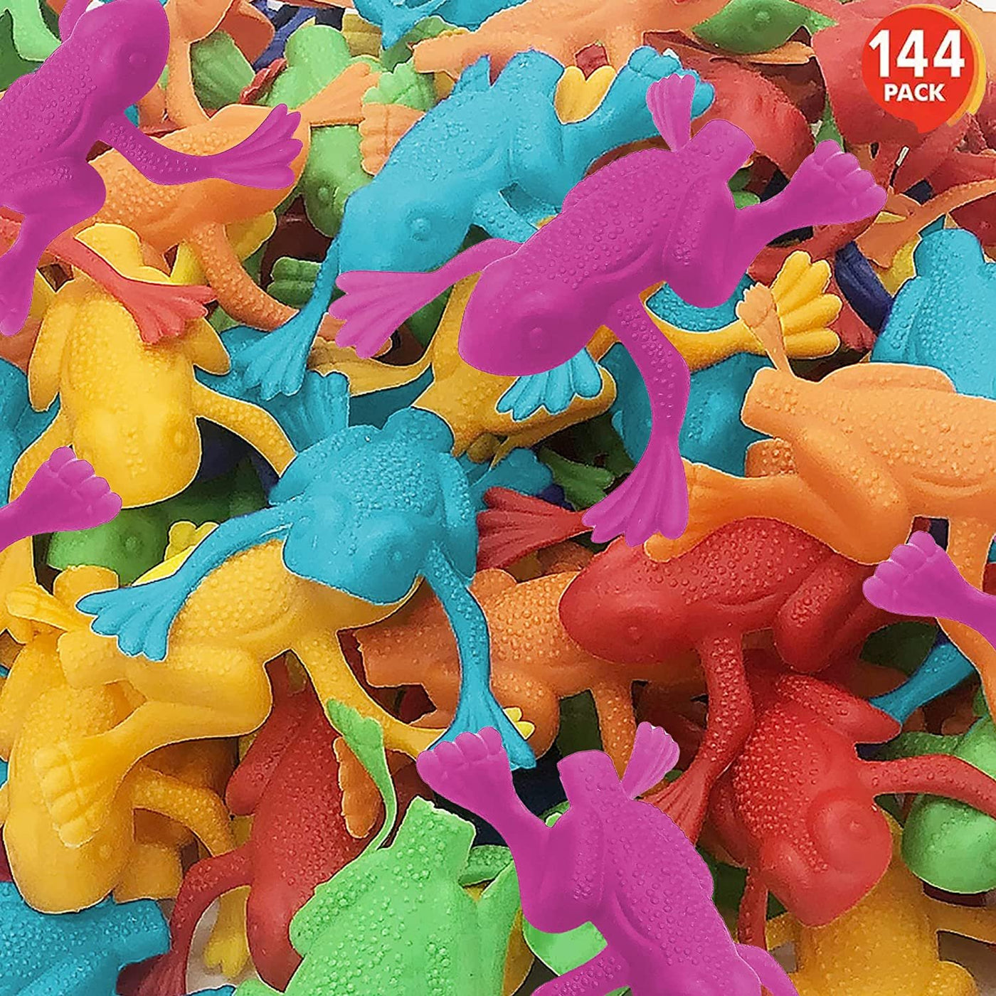Jump n Leap Frog Toy - 130 Pack of 2" Assorted Colors, Cool Jumping Frogs for Kids - Vibrant Color Variety - Fun Party Favors, Goody Bag Fillers, Contest Prizes for Girls and Boys