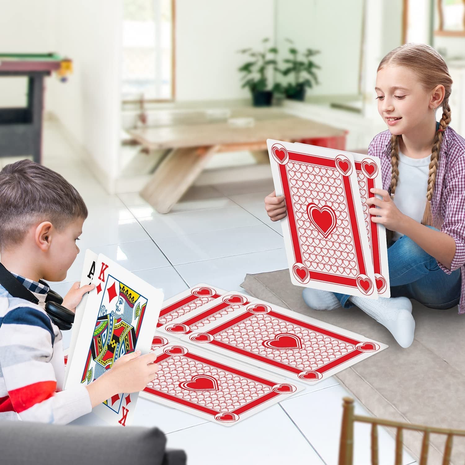 Jumbo Giant Poker Playing Cards Deck - 10.5"es X 14.5"es - Extra Large Card Set with 2 Jokers - Huge Casino Game Cards for Kids and Adults - Oversize Poker Party Decorations - 1 Pack