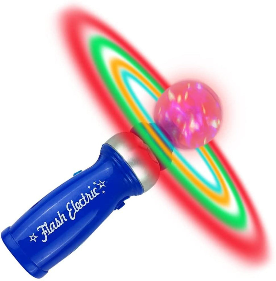 Light Up Spinning Space Wand, 8" LED Spin Toy for Kids, Batteries Included, Great Gift Idea for Boys and Girls, Fun Birthday Party Favor, Carnival Prize, Blue