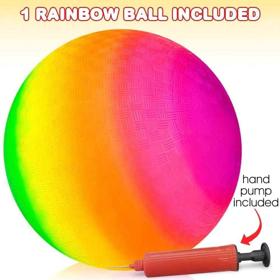 Bouncy 16" Rubber Kick Ball Playground for Kids with Hand Pump, Park & Beach Outdoor Fun