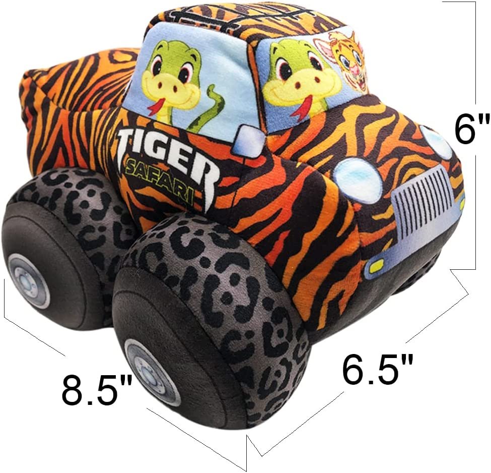 8" Big Monster Truck Animal-Themed Stuffed Toy for Toddlers