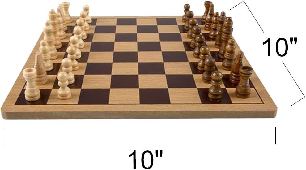 Gamie Wooden Chess Board Game, Wood Family Board Game for Game Night, Indoor Fun and Parties, Develops Logical Thinking and Strategy, Best Gift Idea for Kids