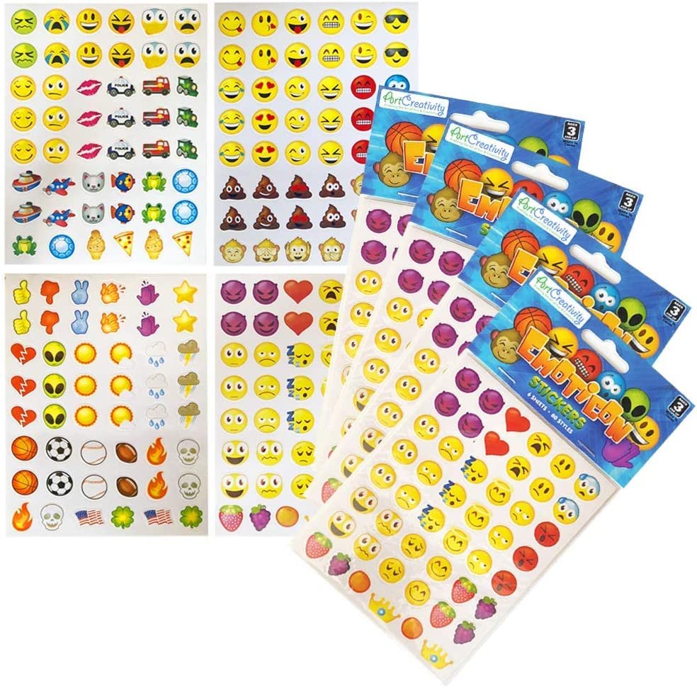 600 Pack, 1 Smiling Happy Smile Face Stickers, Yellow