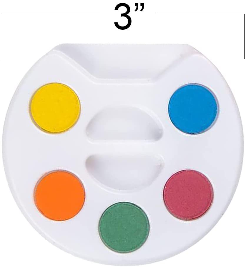Mini Paint Sets - Pack of 12 - Each Set Incudes Five Water Paint Colors Paint in Tray with Painting Brush - Artistic Crafts and Supplies - Great for Schools, Party Favor, Prize for Kids
