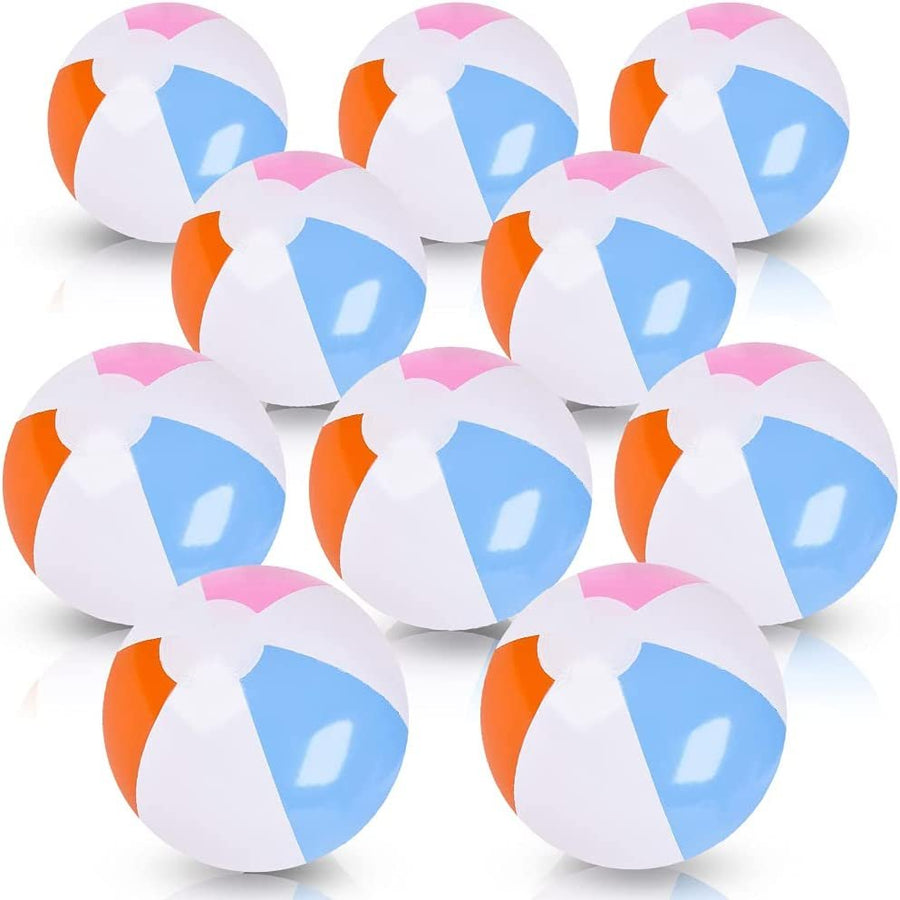 Beach Balls for Kids, Pack of 12, Inflatable Summer Toys for Boys and Girls, Decorations for Hawaiian, Beach, and Pool Party, Beach Ball Party Favors