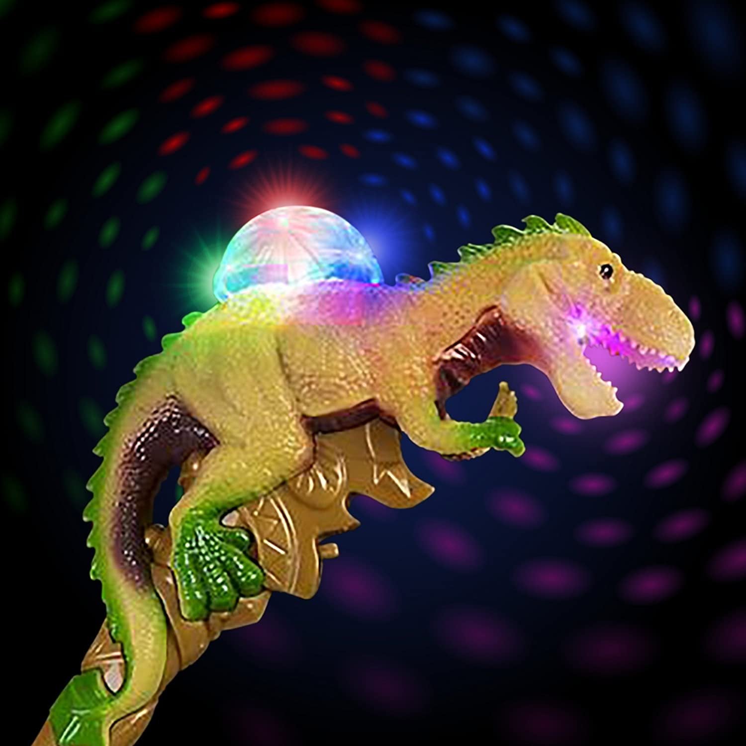 T-Rex LED Light Up Dinosaur Wand Growling Sound Effects, Light Up Wand for Kids, Light Up Toys for Toddlers, Light Up Party Favors for Kids, Easter Basket Stuffers, Toys for Kids Ages 3+
