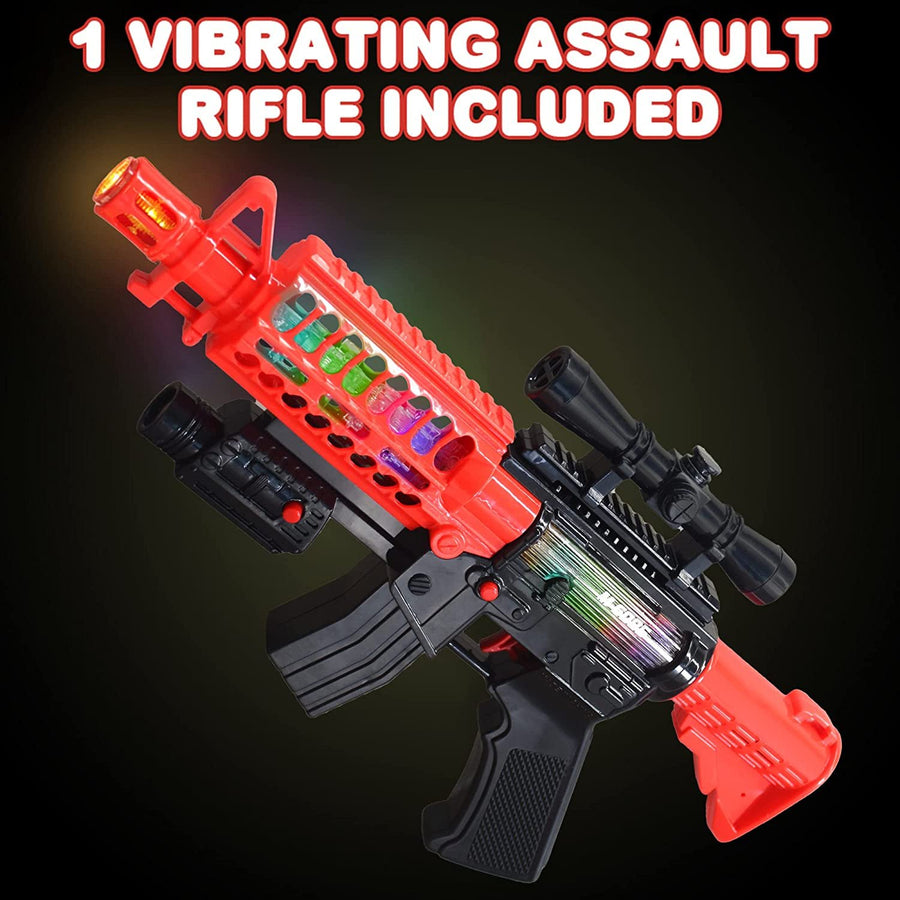 Artcreativty Toy Rifle Vibrating Toy Guns for Boys, 13.25" Light Up Fake Gun with Sounds, Immersive Vibration, and Batteries Included, Military Toy Machine Gun, Toy Guns for Boys 8-12