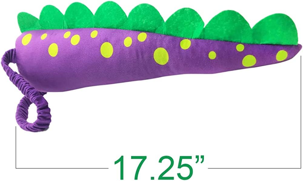 Plush Dinosaur Tails for Kids, Set of 3, Dragon and Dinosaur Costume Accessories for Halloween and Dress-Up, Dinosaur Birthday Party Favors Supplies, Assorted Colors, 17.25" Long