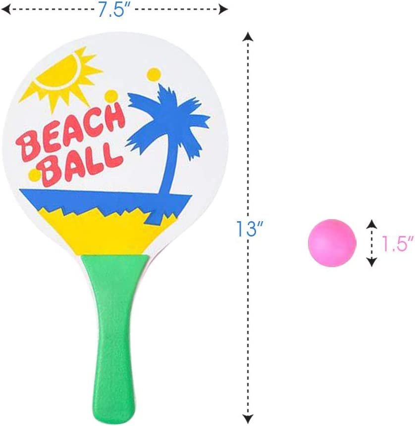 Beach Paddle Ball Game Set, Includes 2 Wooden Paddles and 1 Ball, Fun Beach Toys for Kids, Indoor & Outdoor Summer Games for Boys and Girls, Best Birthday Gift Idea
