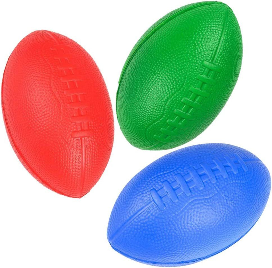 7.5" Foam Footballs for Kids, Colorful Foam Sports Footballs for Outdoor Fun (Set of 3)