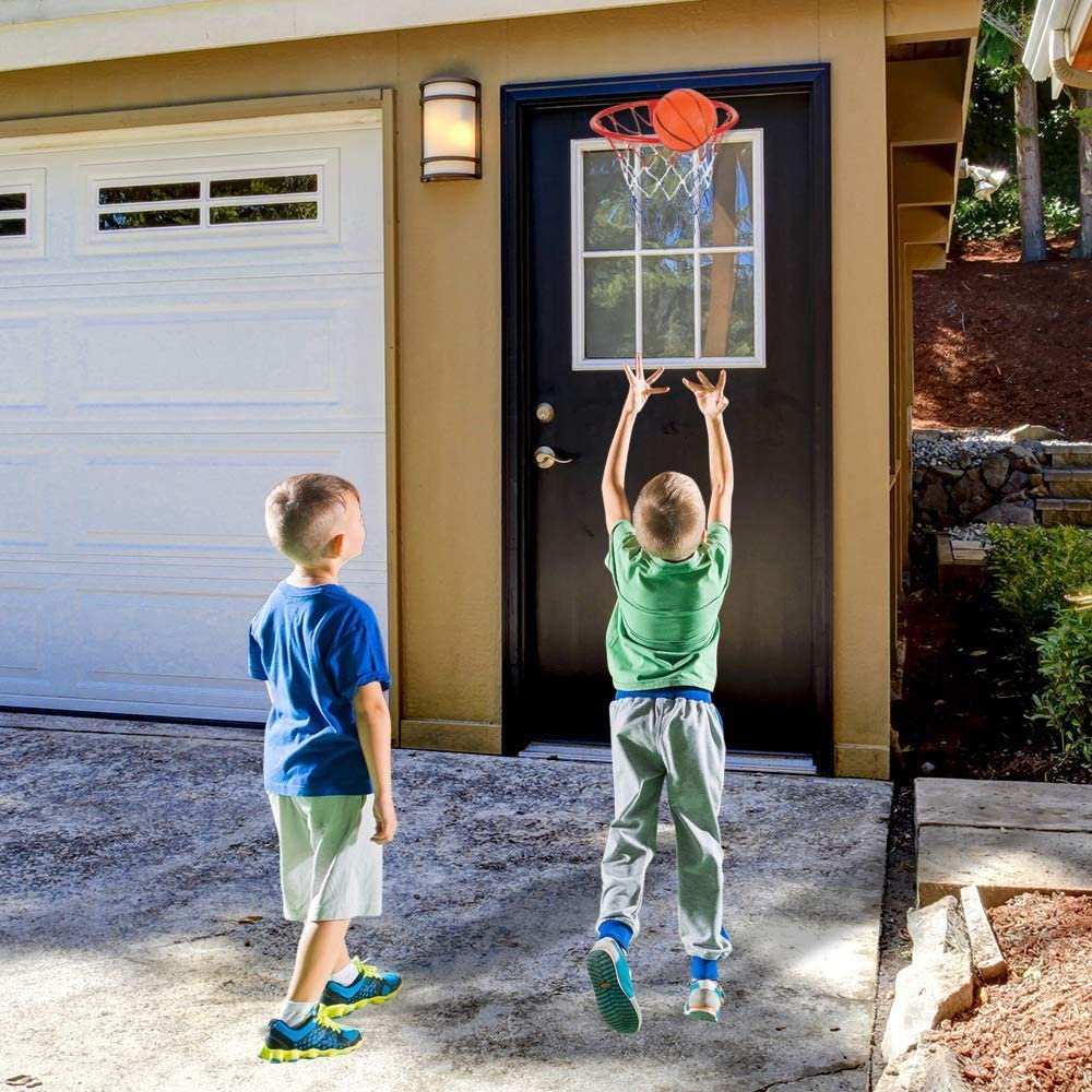 Over The Door Basketball Hoop Game - Includes 1 Mini Basketball and 1 Net Hoop, Indoor Basketball Set for Home, Office, Bedroom, Cool Birthday Gift for Boys and Girls