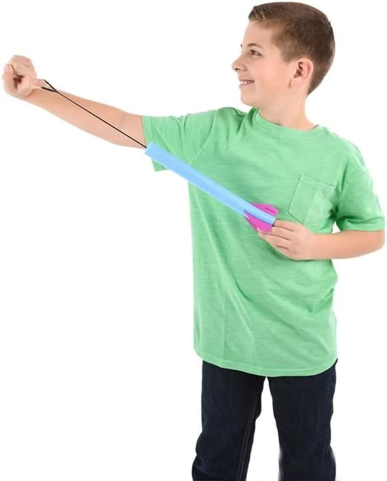Jumbo Foam Finger Rockets, Pack of 12, Slingshot Flying Rocket Launchers in Assorted Colors, Fun Summer Outdoor Toys, Party Favors for Kids