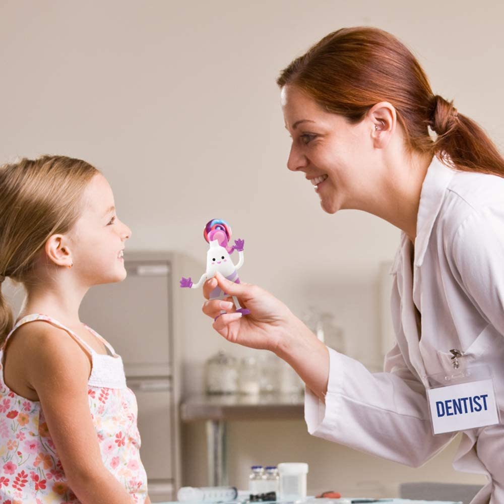 Dental Bendable Assortment, Set of 5 Flexible Figurines, Stress Relief Fidget Toys, Goodie Bag Stuffers, Piñata Fillers, Party Favors for Kids, Dental Toys Giveaways