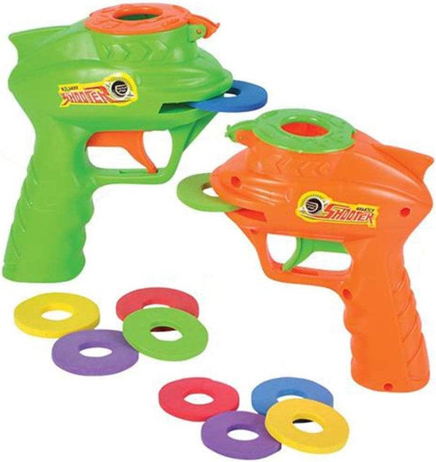 Foam Disc Launcher, Set of 2 Disk Shooter Toy Guns with 1 Gun and 5 Flying Disks Each, Outdoor Games and Activities for Summer, Backyard, and Picnic Fun, Best Gift Idea