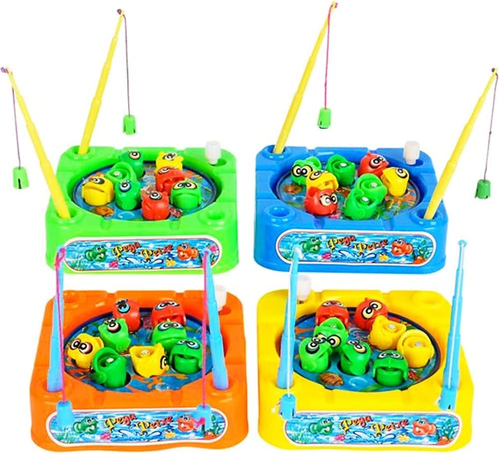 Gamie Wind-Up Fishing Game Set for Kids - Pack of 4 - Each