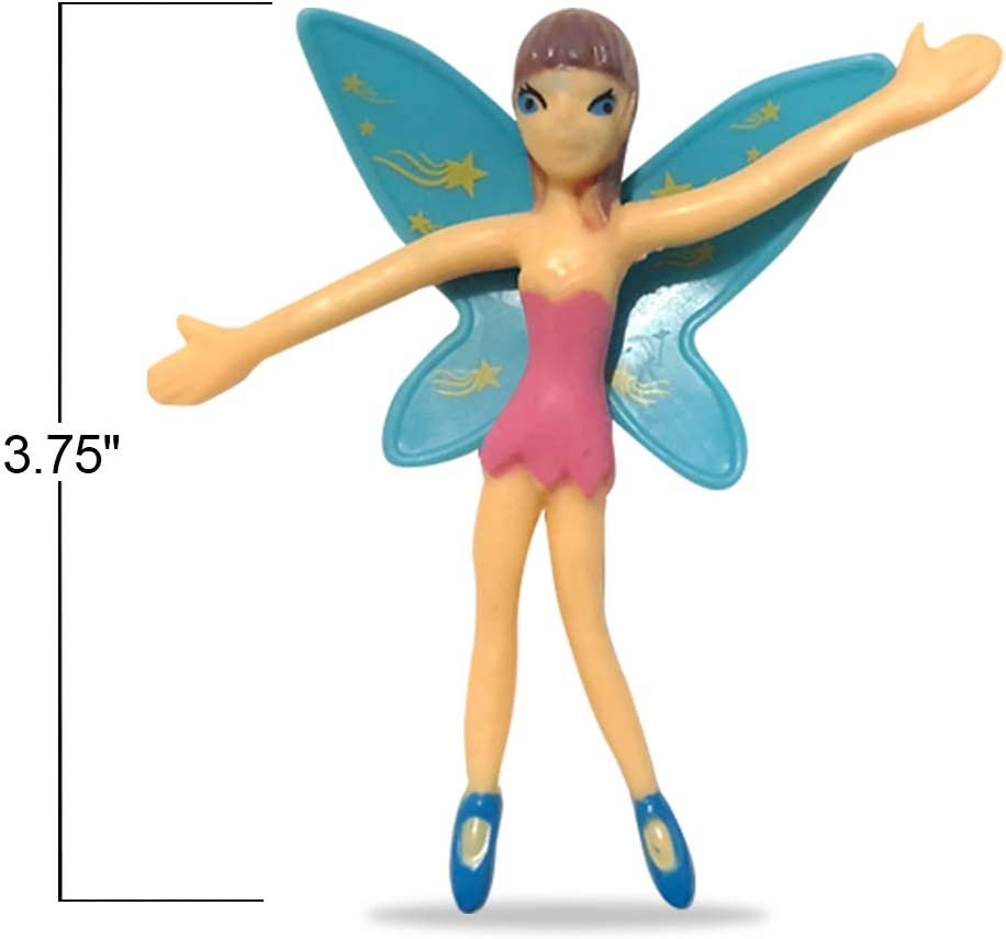 Bendable Fairy, Set of 12 Flexible Fairy Princesses, Birthday Party Favors for Boys and Girls, Stress Relief Fidget Toys for Kids and Adults, Goody Bag Stuffers, Piñata Fillers