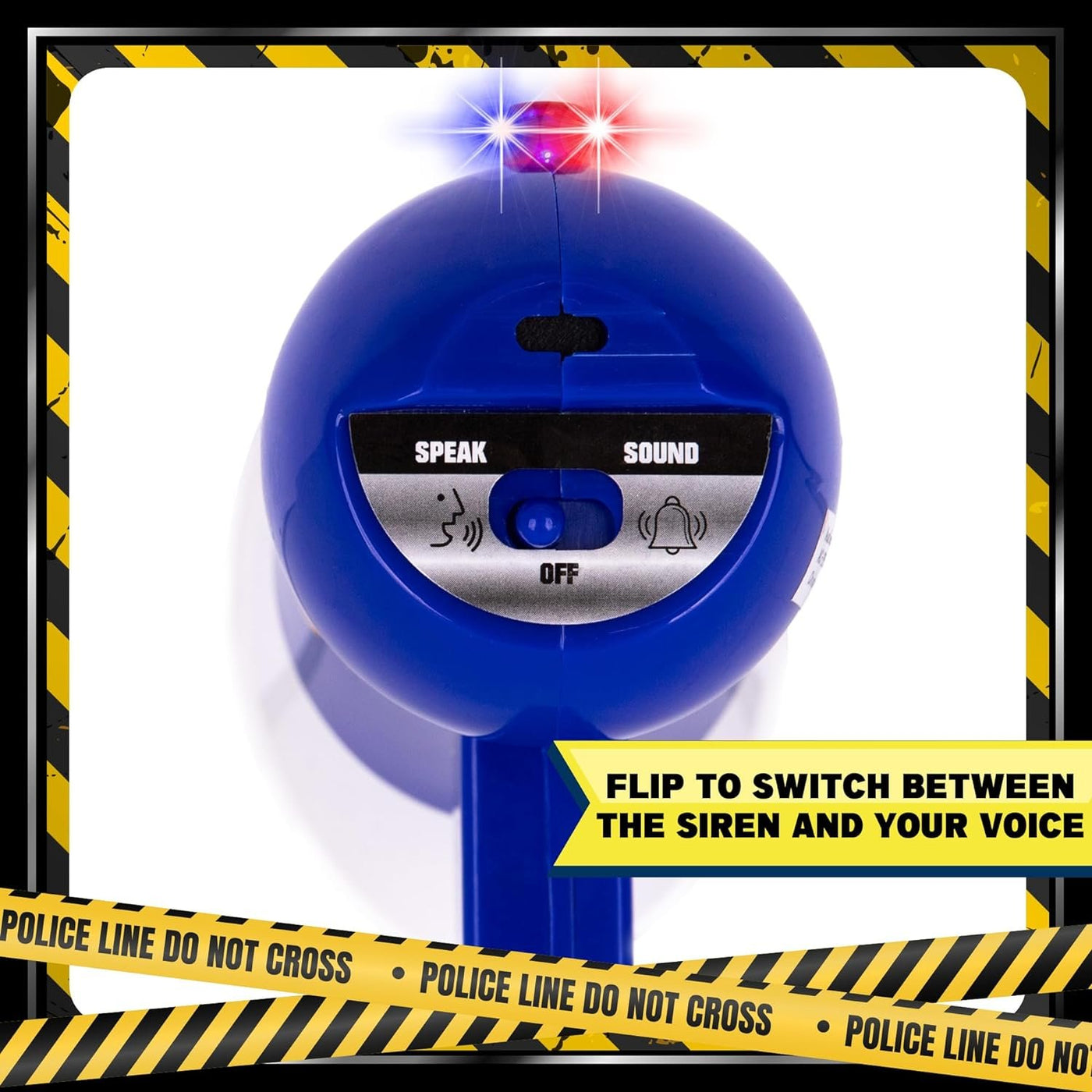 Police Megaphone Toy for Kids - Toy Megaphone with Police Badge - Siren Mode with Flashing Lights - Pretend Play Police Toys for Kids - Cop Costume Accessories for Hours of Fun