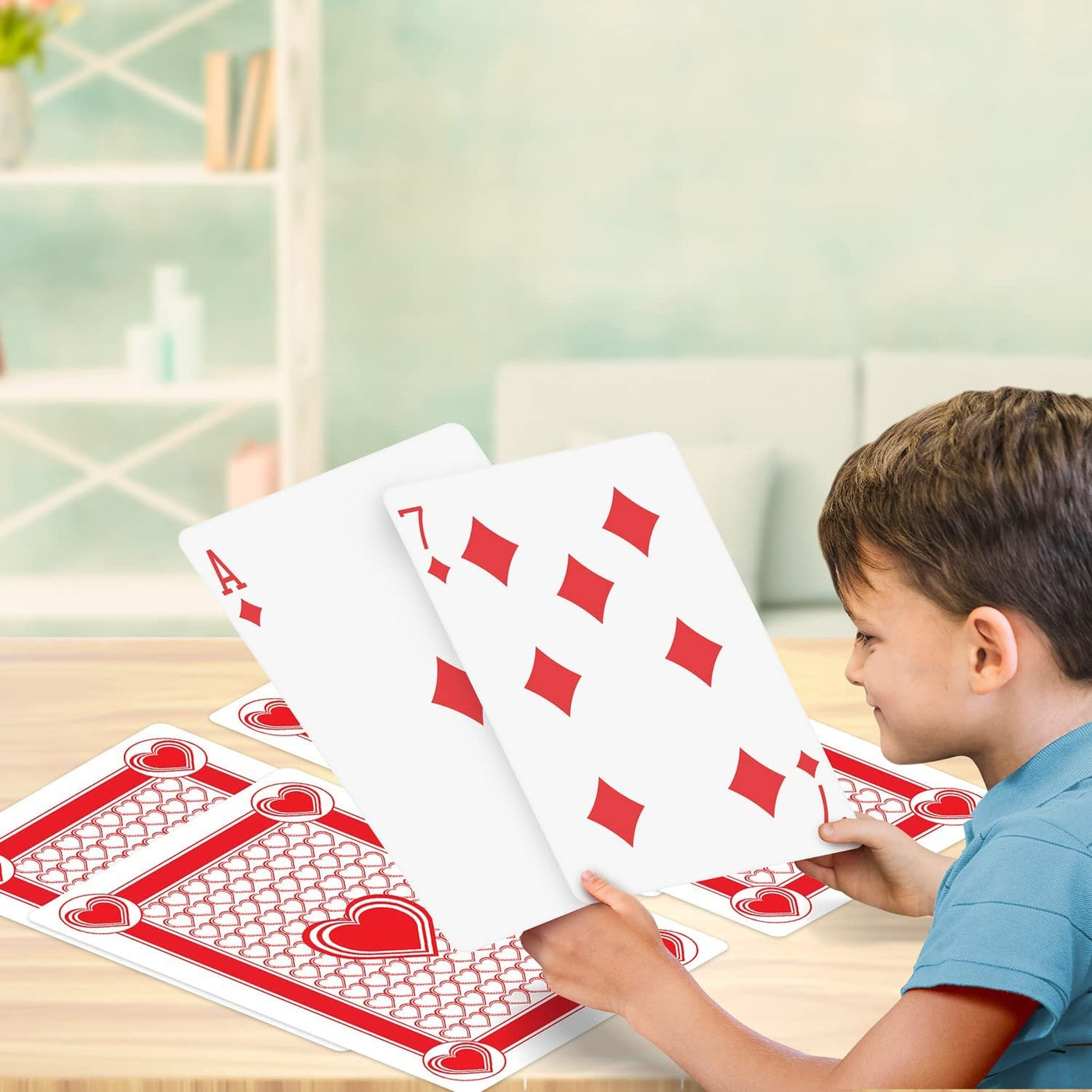 Jumbo Giant Poker Playing Cards Deck - 10.5"es X 14.5"es - Extra Large Card Set with 2 Jokers - Huge Casino Game Cards for Kids and Adults - Oversize Poker Party Decorations - 1 Pack