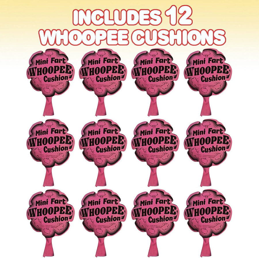 6" Mini Fart Whoopee Cushions - Set of 12 - Fun Whoopee Noise Makers for Kids and Adults - 100% Non-Toxic Prank Toy - Novelty Gag Joke Gift - Birthday Party Favors for Boys and Girls