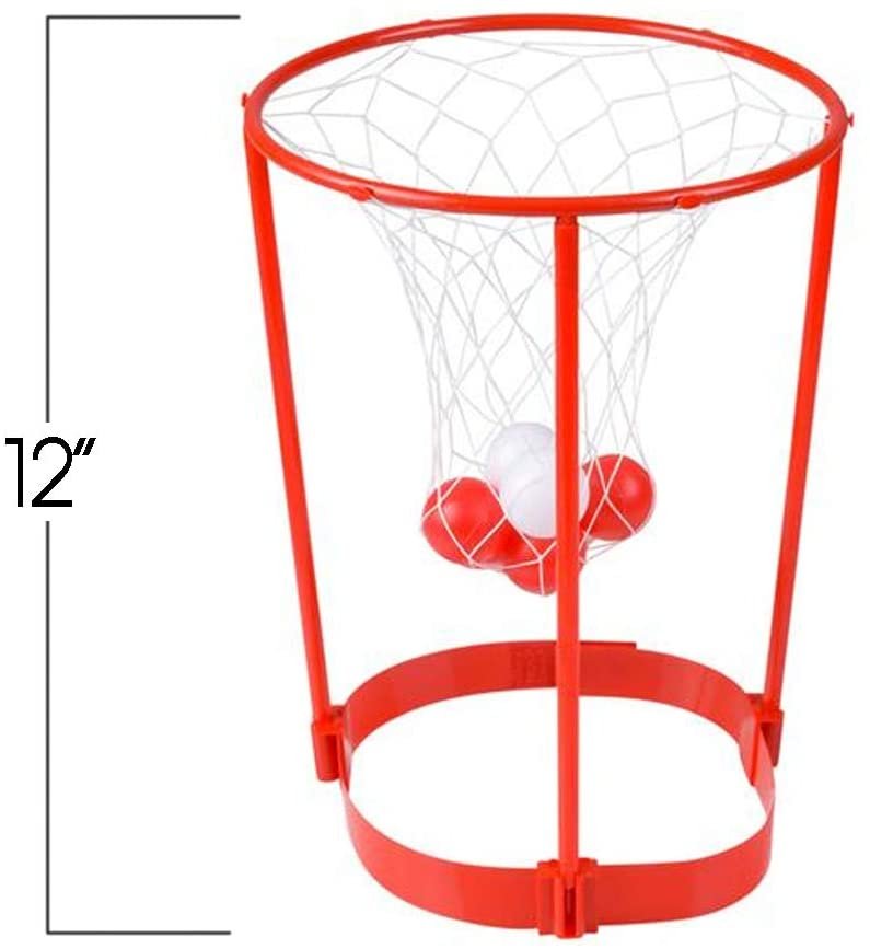 Head Hoop Basketball Party Game for Kids and Adults - Adjustable Basket Net Headband with 20 Balls - Fun Gift for Birthday, Party Dress Up, Carnival Ball Game for Boys & Girls