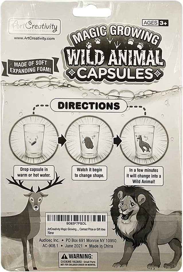 Magic Growing Animal Capsules, Grow in Water, 2 Packs with 12 Expanding Animal Capsules Each, Cute Color Variety, Kids’ Birthday Party Favors, Contest Prize or Gift Idea