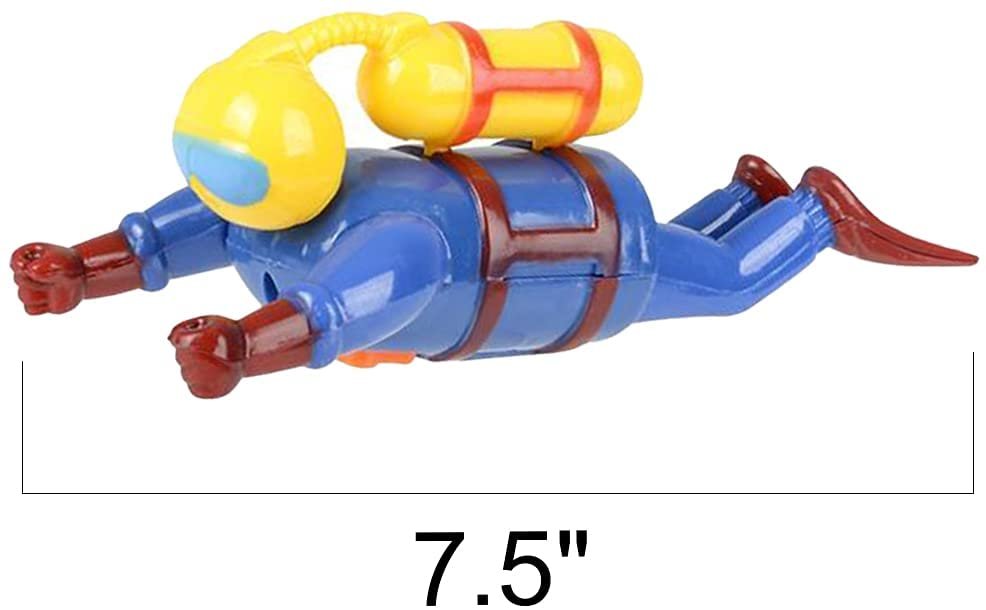 Wind Up Scuba Diver Toys for Kids, Set of 2, Swimming Water Toys, Fun Bathtub Toys for Kids, Underwater Party Favors for Boys and Girls, Unique Goodie Bag Fillers