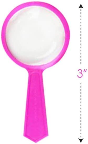 Kids’ Magnifying Glasses - Bulk Pack of 144 - Mini Magnifier Lenses in Assorted Bright Colors, Hand Held Magnifying Glasses Favors for Science, Explorer, Spy, Detective, or Insect Party