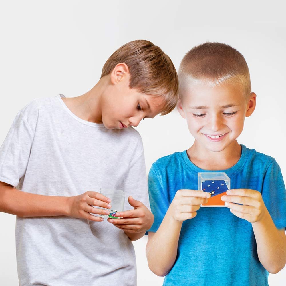 Brain Teaser Puzzles for Kids, Pack of 12, Mini 1.5" Maze Puzzle Cubes in Assorted Designs, Fun Road Trip Toys, Birthday Party Favors, Stocking Stuffers, Goodie Bag Fillers