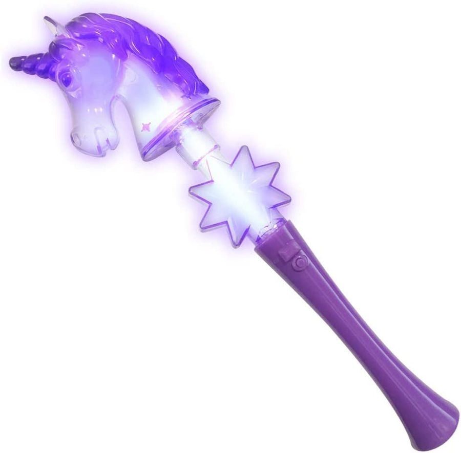 Light Up Unicorn Wand, 14.5" Cute Princess Wand with Flashing LED Effect and Magical Sounds, Batteries Included, Fun Pretend Play Prop, Best Birthday Gift, Party Favor for Kids