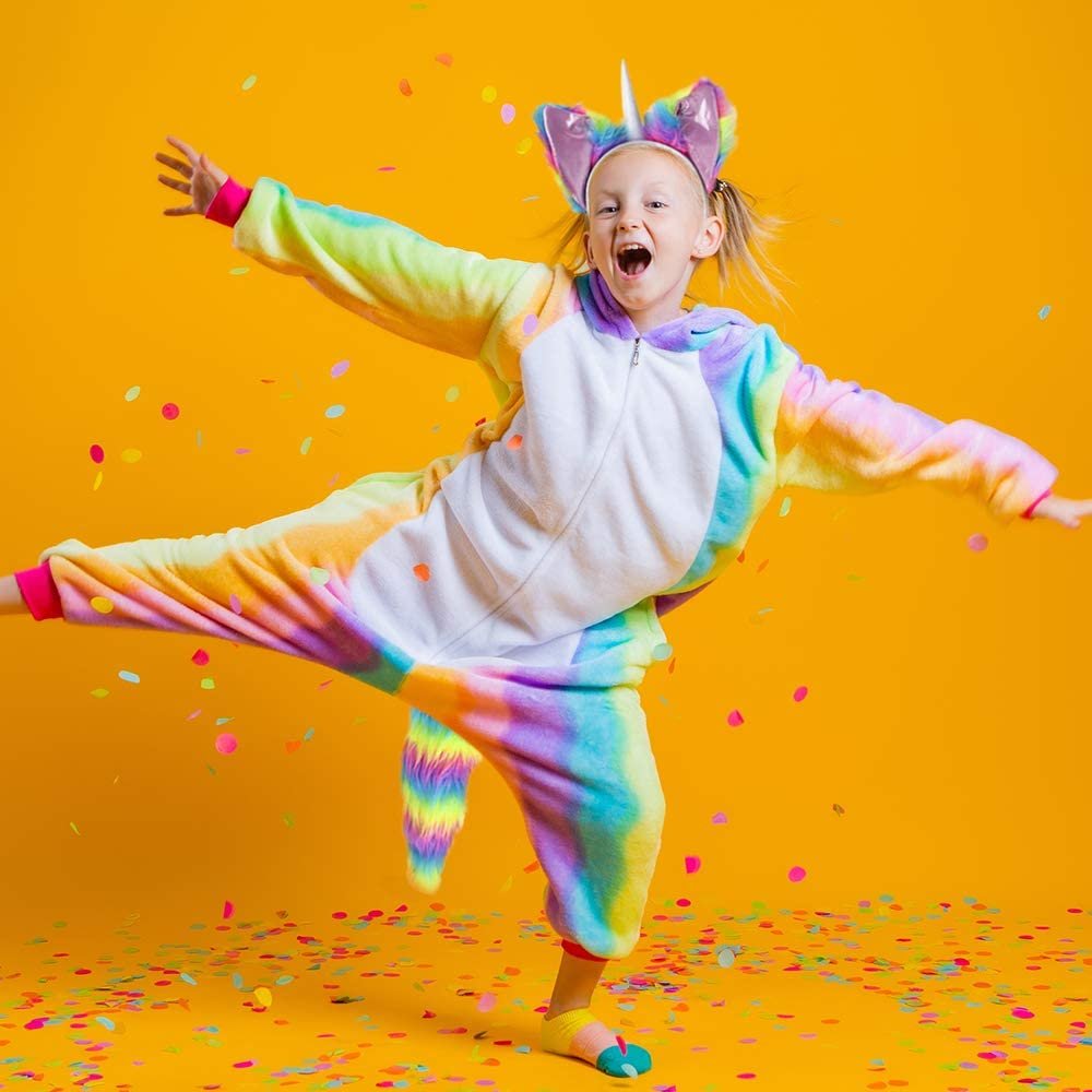 Unicorn Headband & Tail Set for Kids, Includes Furry Ear Headband and Rainbow Clip-On-Tail, Cute Unicorn Costume Accessories for Children and Adults, Unicorn Gifts for Girls and Boys…