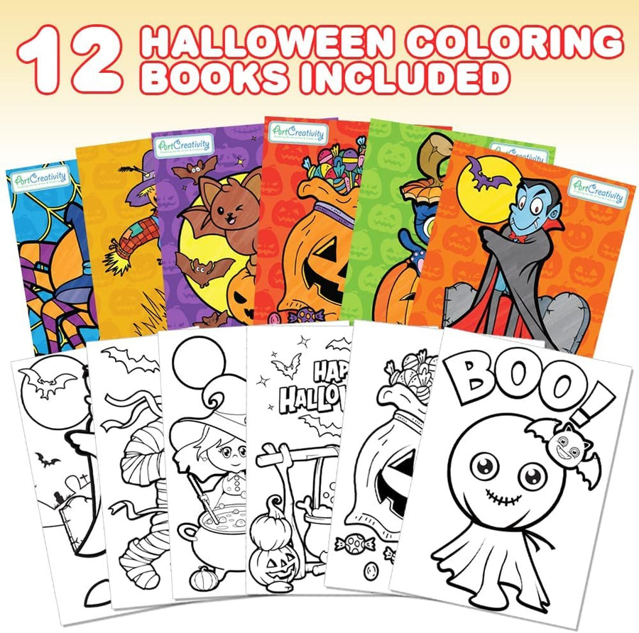 Halloween Coloring Books for Kids - Pack of 12-5"es x 7"es Mini Coloring Book - Fun Halloween Treats Prizes - Favor Bag Filler - Halloween Party Favors - Halloween Gifts For Kids