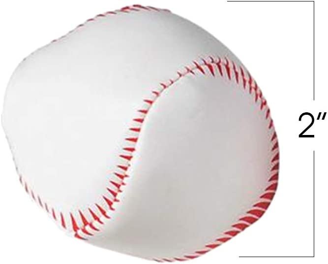 ArtCreativity Soft Stuff Stress Relief Baseballs for Kids, Set of 12, Sports Squeezable Anxiety Relief Balls, Gift Idea, Party Favors, Goodie Bag Fillers for Boys and Girls