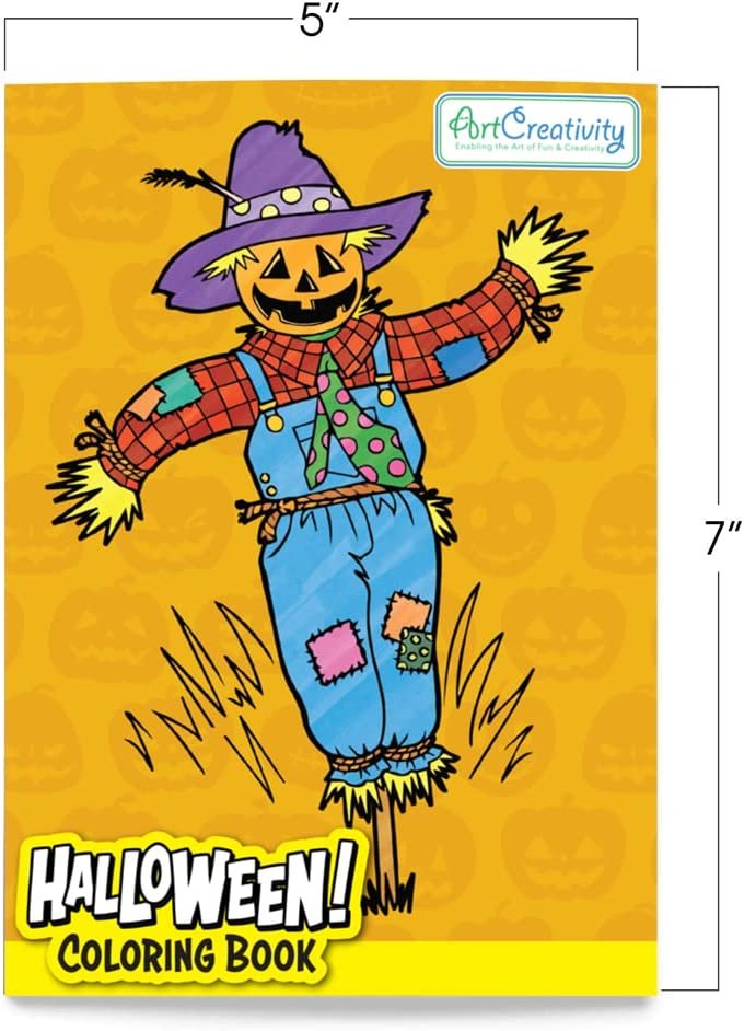 Halloween Coloring Books for Kids - Pack of 12-5"es x 7"es Mini Coloring Book - Fun Halloween Treats Prizes - Favor Bag Filler - Halloween Party Favors - Halloween Gifts For Kids