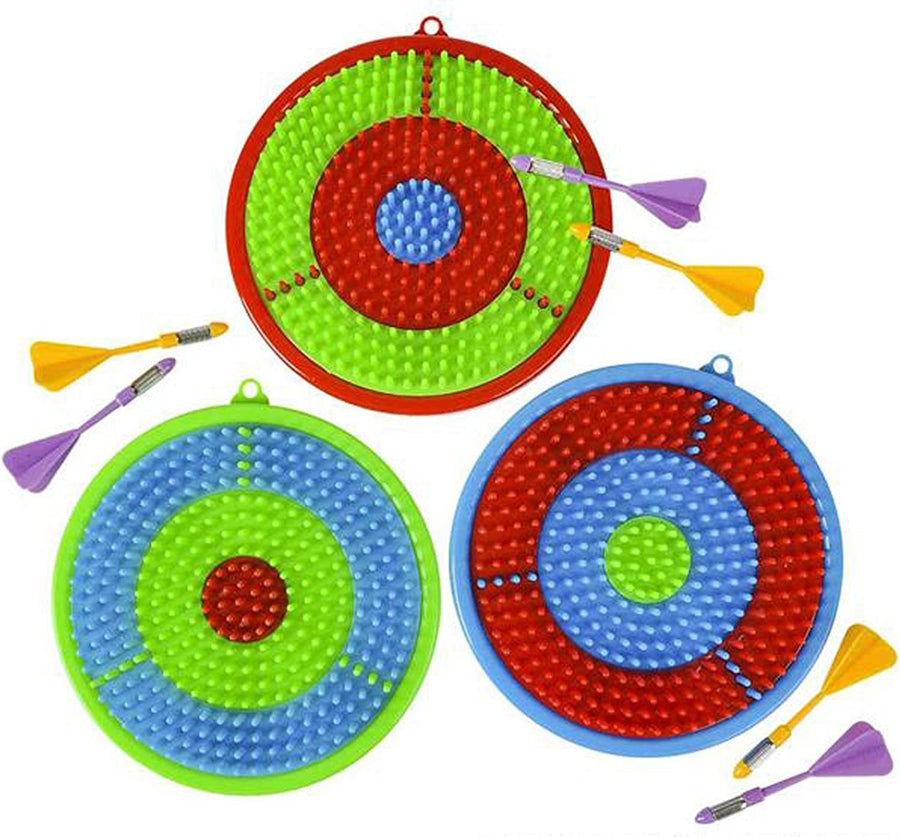 Gamie Dart Board Set for Kids - Includes 3 Dartboards and 6 Darts - Kid Safe Dartboard Kit for Boys and Girls - Great Gift, Party Activity, Bedroom Wall Decor Idea - Red, Blue and Green