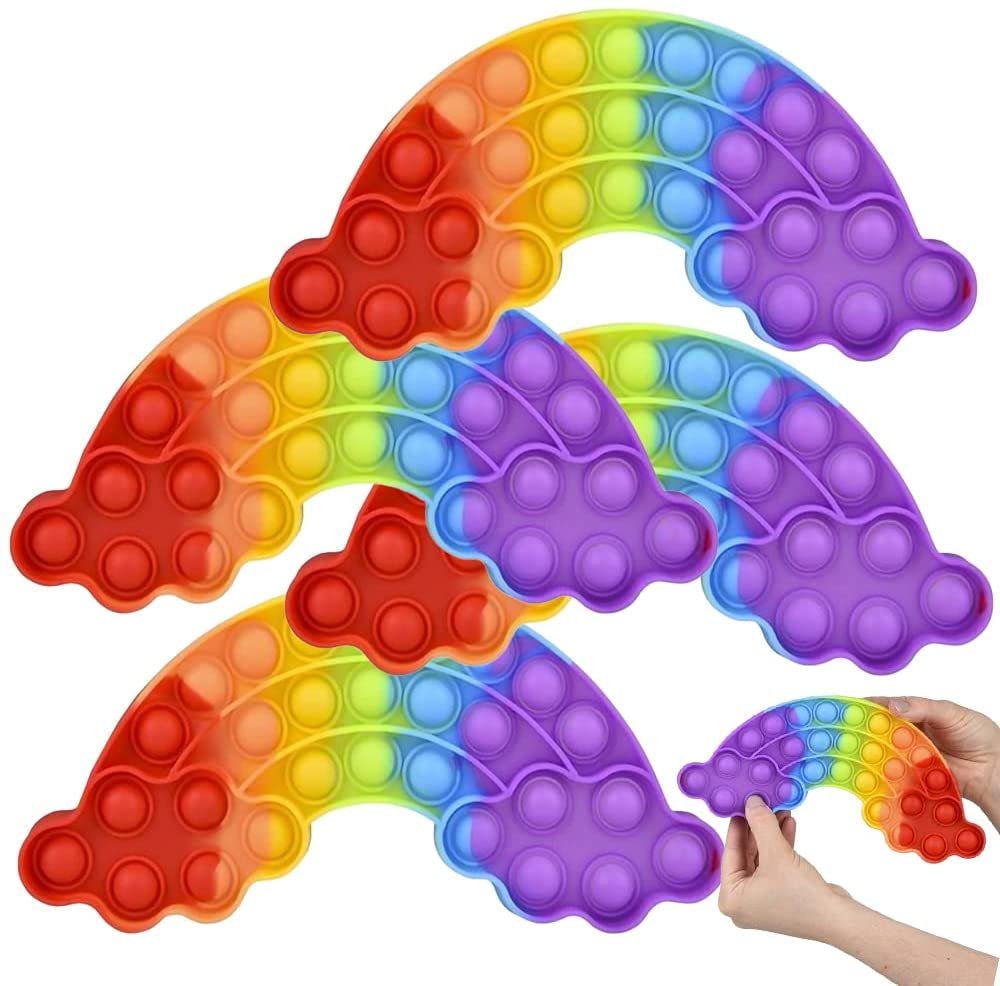 Push Rainbow New Silicone Sensory Fidget Toy Pop Bubble Stress