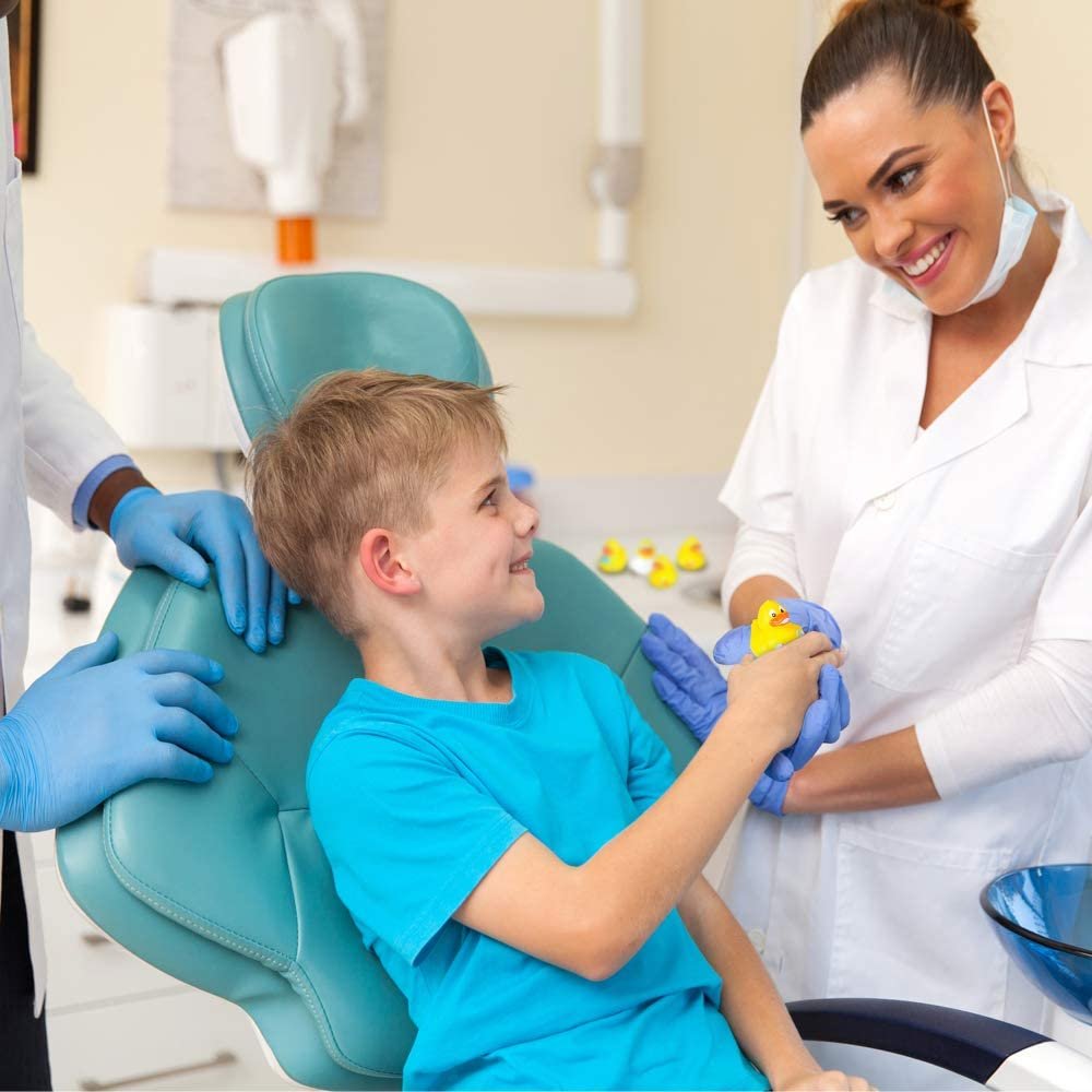 2" Dental Rubber Duckies, Pack of 12, Cute Duck Bath Tub Pool Toys in Assorted Styles, Fun Decorations, Carnival Supplies, Party Favor, Dental Treasure Toys