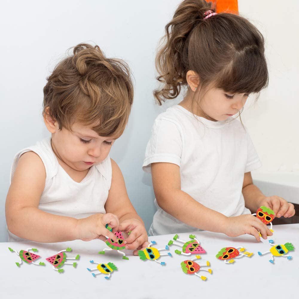 Cool Fruit Bendable Figures, Set of 24 Novelty Fruit Shaped Bendy Figurines, Stress Relief Fidget Toys, Birthday Party Favors, Goodie Bag Stuffers, Piñata Fillers for Kids