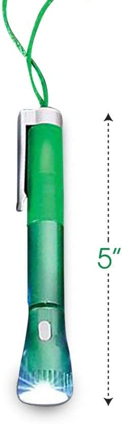 Light Up Pen with Necklace, Set of 4 Flashlight Pens for Kids, Back to School Stationery Supplies, Light-Up Toy Party Favors, Stocking Stuffers, Classroom Gifts