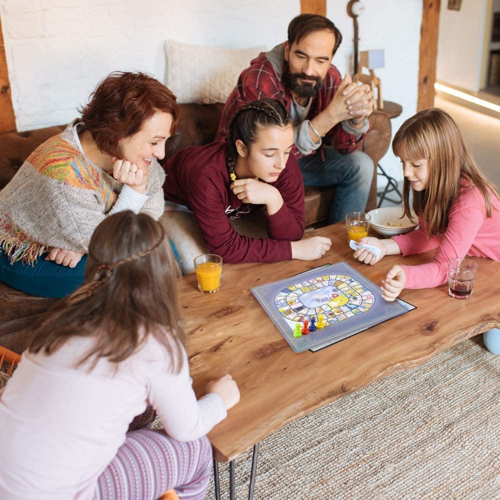 10 in 1 Board Game Set, Travel-Friendly Family Board Game Set with Backgammon, Chinese Checkers, Snakes and Ladders, Game of The Goose, Sorry, Draught, Racing, Chess and More
