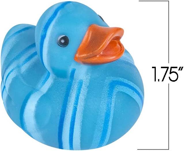 Multicolored Pattern Rubber Duckies for Kids, Pack of 12 Cute Duck Bath Tub Pool Toys, Fun Carnival Supplies, Birthday Party Favors for Boys and Girls