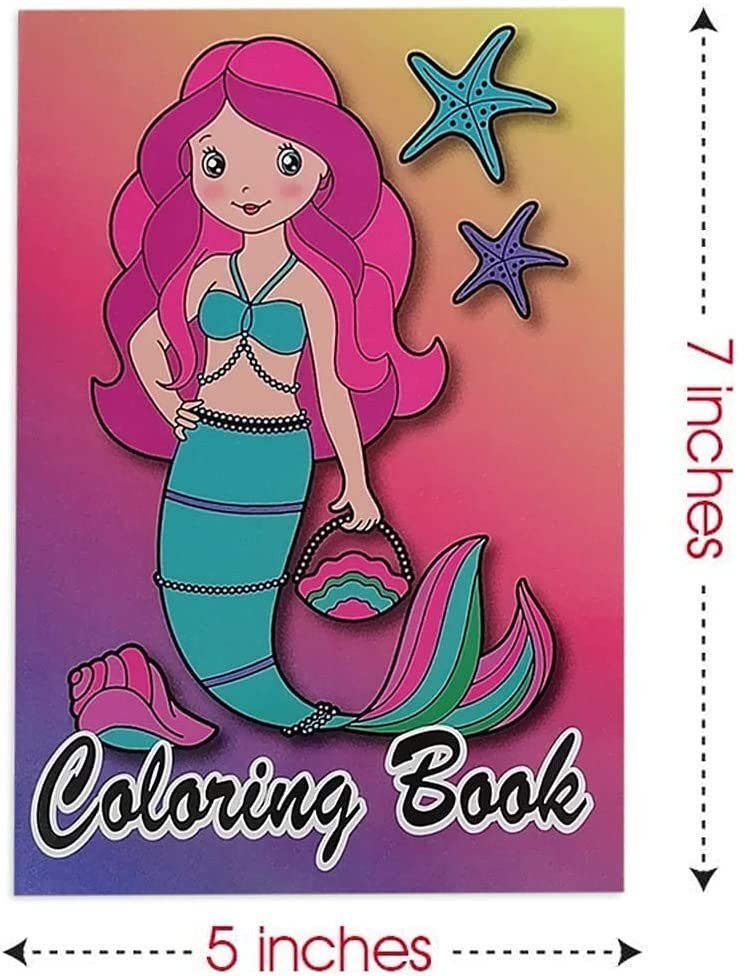 Sea Life Coloring Books for Kids, Set of 12, 5 x 7" Small Color Booklets, Fun Treat Prizes, Favor Bag Fillers, Birthday Party Supplies, Art Gifts for Boys and Girls