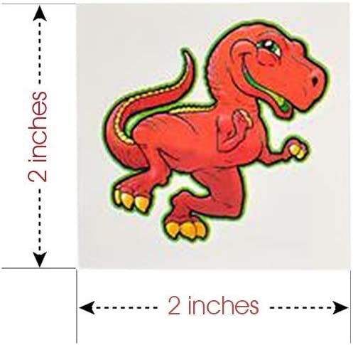Dinosaur Tattoos for Kids, Bulk Pack of 144, Non-Toxic 2" Temporary Dino Tats, Dinosaur Birthday Party Favors and Supplies, Goodie Bag and Piñata Fillers, Assorted Designs